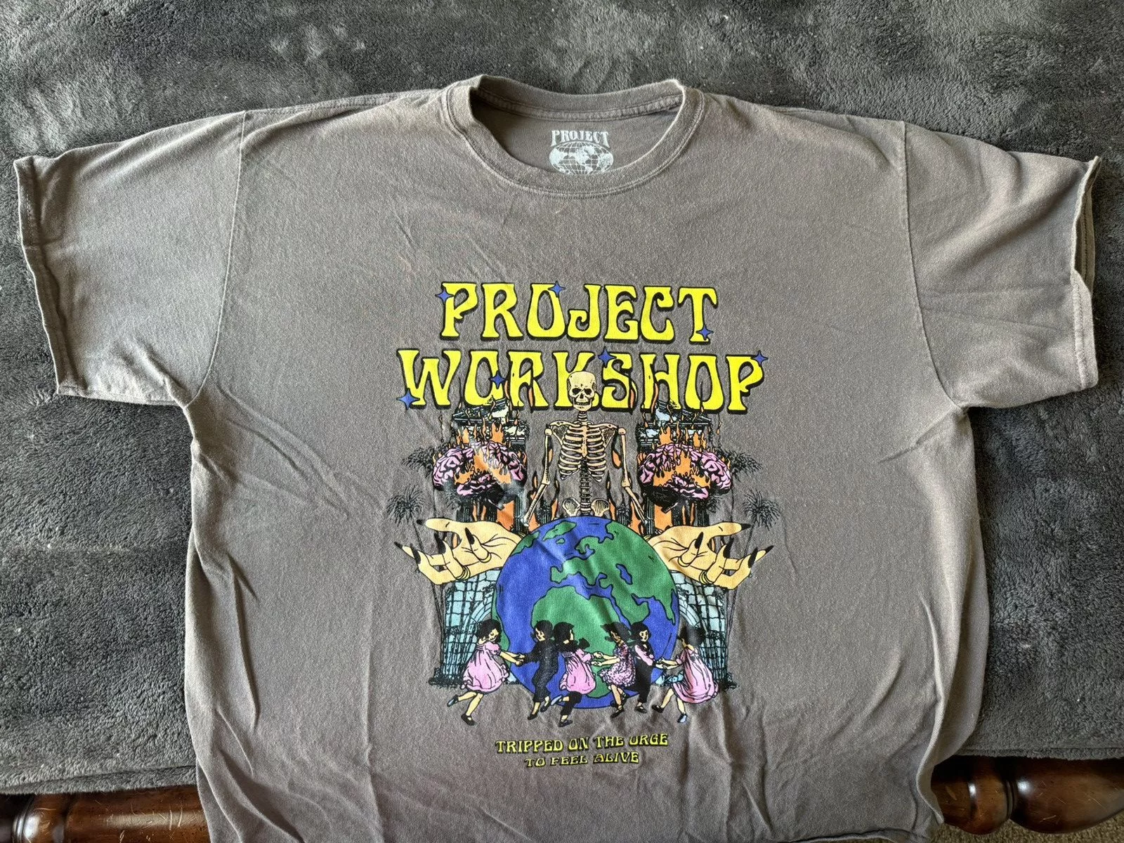 Half Evil Short Sleeve T Shirts Half Evil Project Workshop Tee Gray