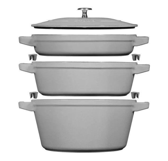 Stackable 4 pc Set Graphite Grey