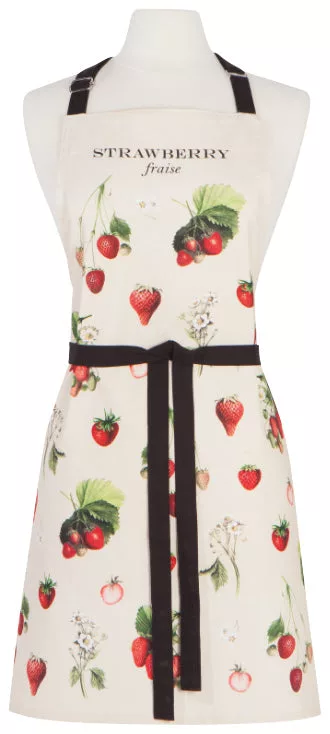 Strawberries Vintage Fine Print Apron