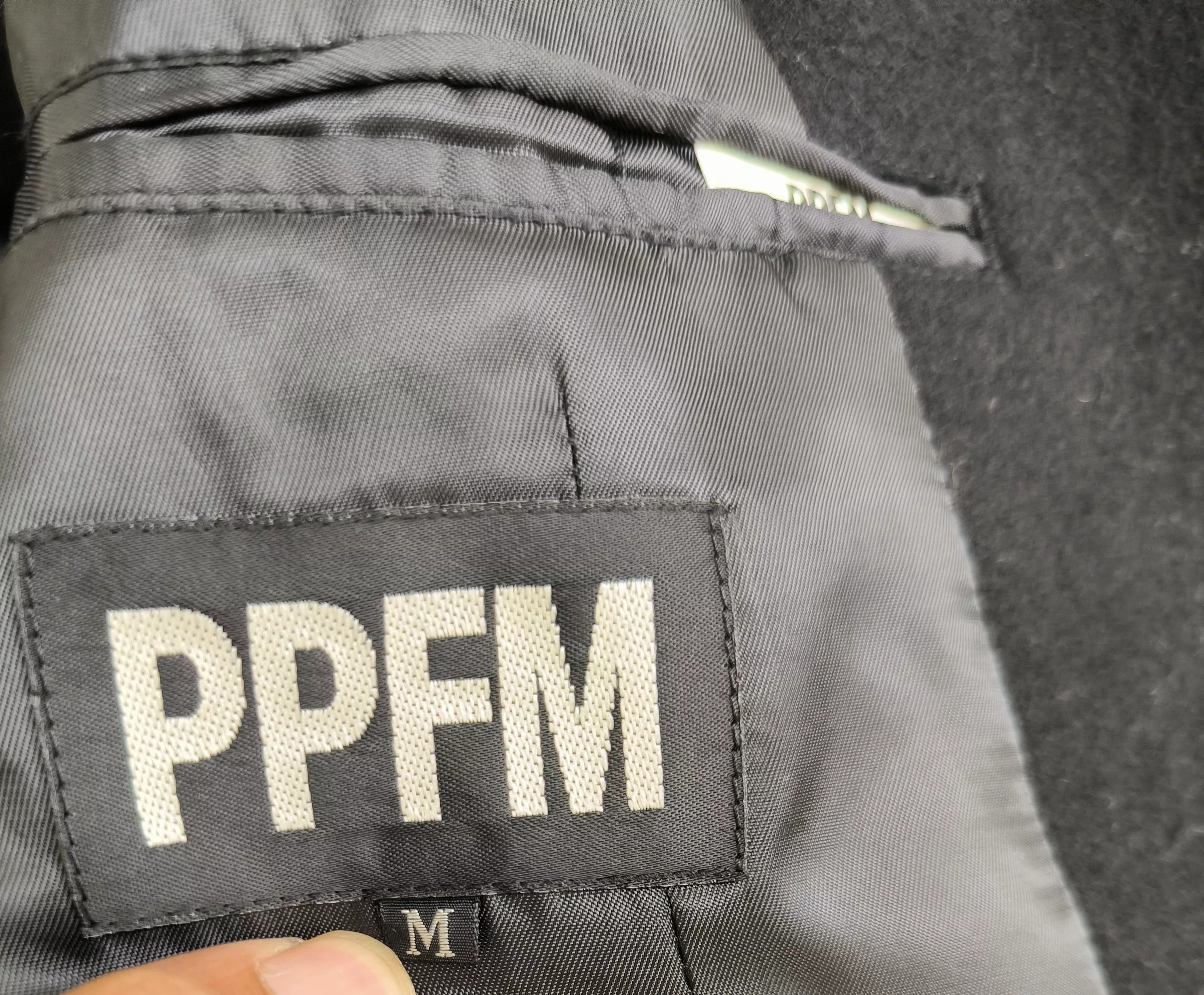 PPFM Heavy Coats PPFM high neck overcoat Black