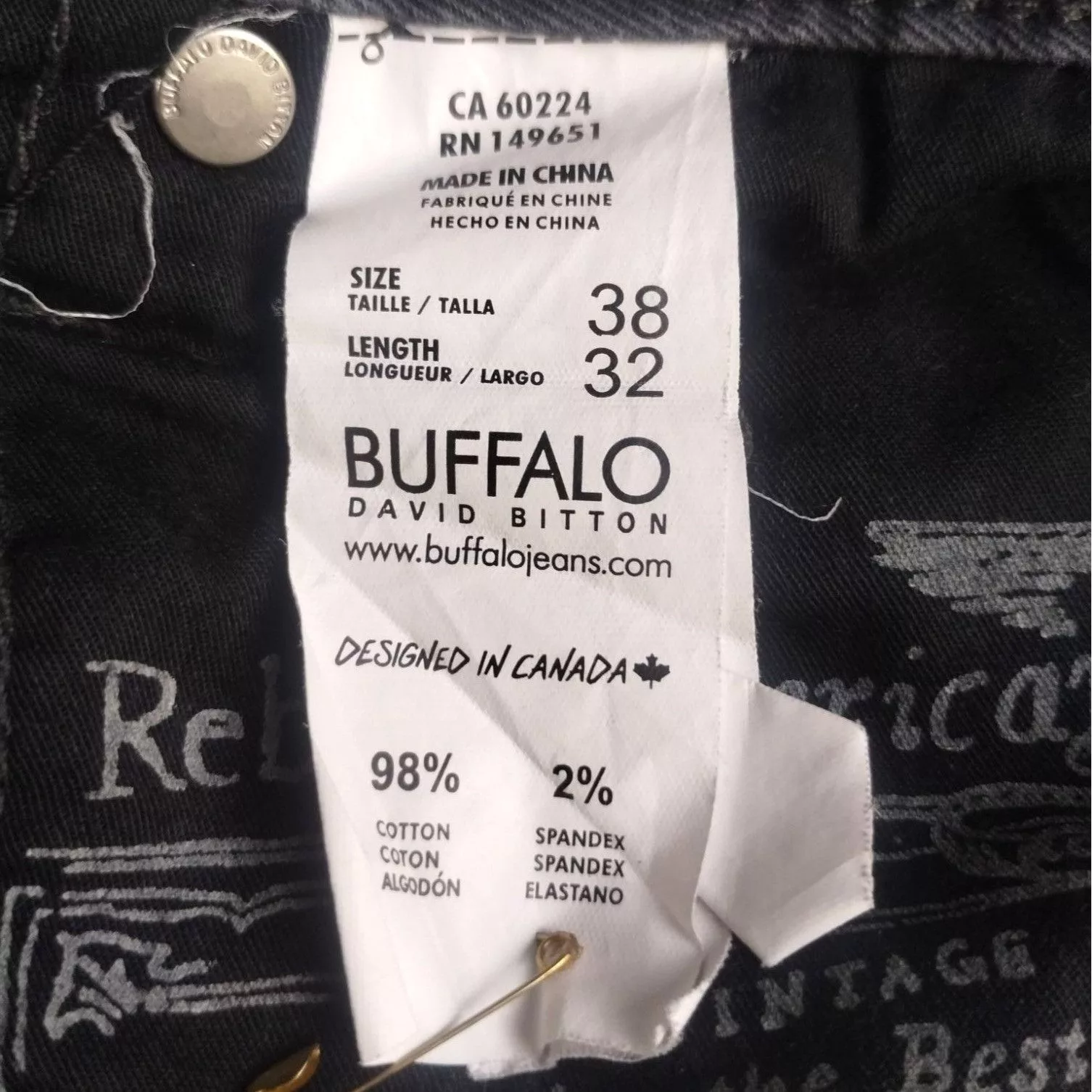 Buffalo David Bitton Denim Buffalo David Bitton BuffaloDavidBitton M's Pants/Jeans/SlimStraight38x32 SKU3022 Gray