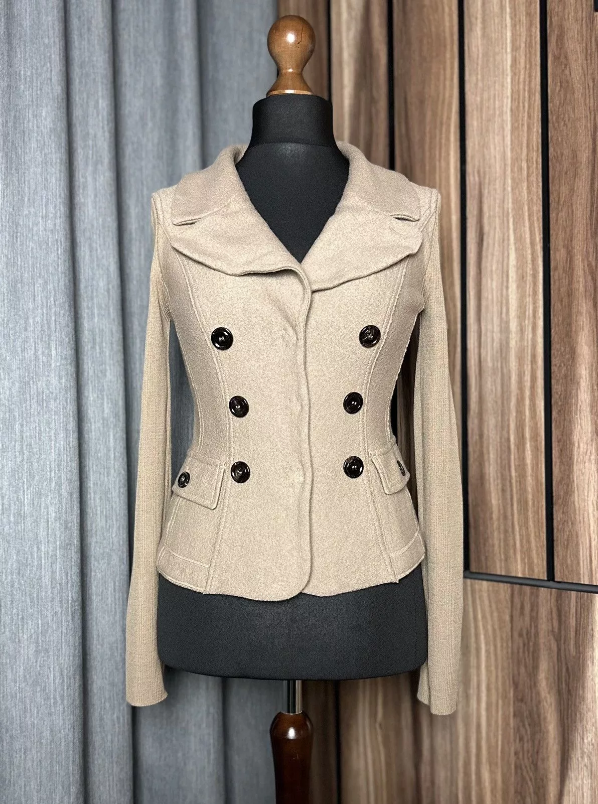 Other Blazers Other Marc Cain Boiled Wool Jacket Coat Women's Size S Brown Luxury
