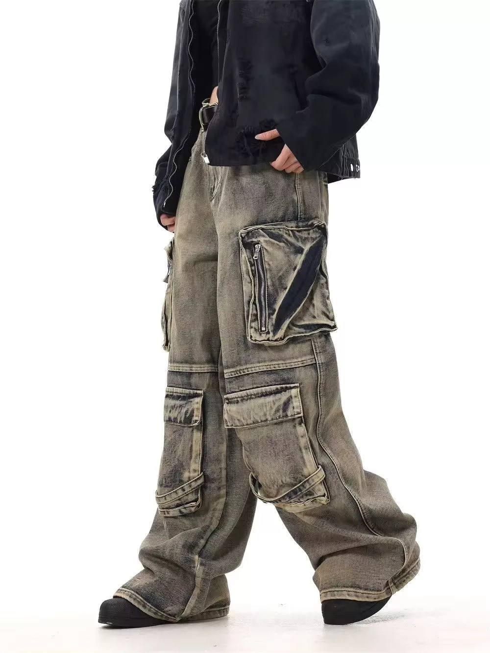 Jean Denim Jean Multi Pocket Denim Gray