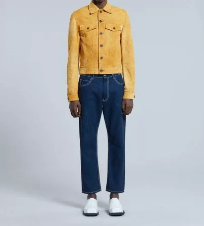 Marni Leather Jackets Marni o1srvl11e0724 Leather Jacket in Yellow