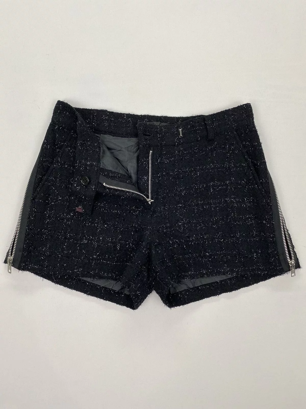 Designer Shorts Designer × Japanese Brand Nicky Hilton 09AW Side Zipper Shorts Black Avant-Garde