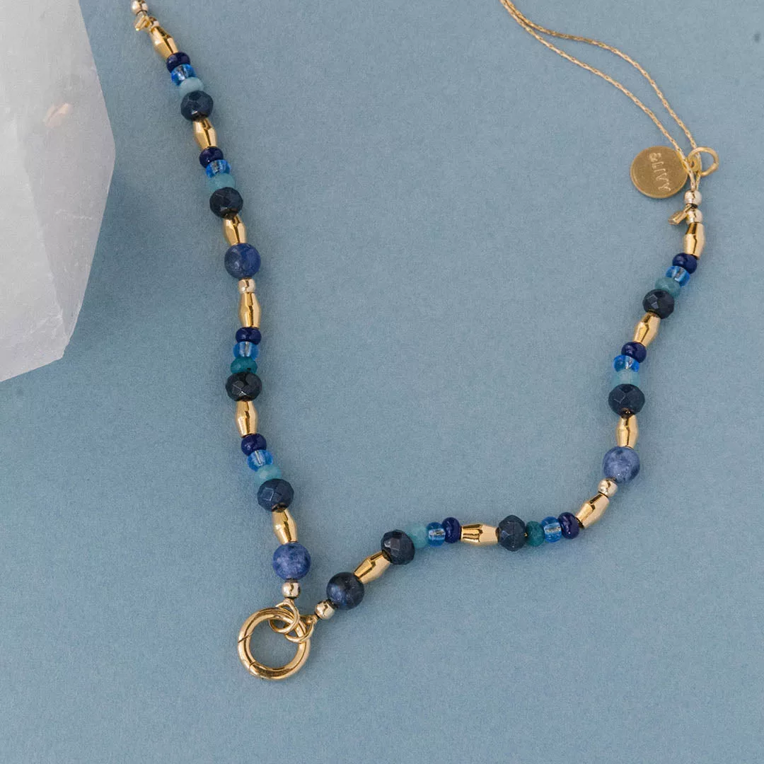 Sodalite Beaded Intention Chain Necklace