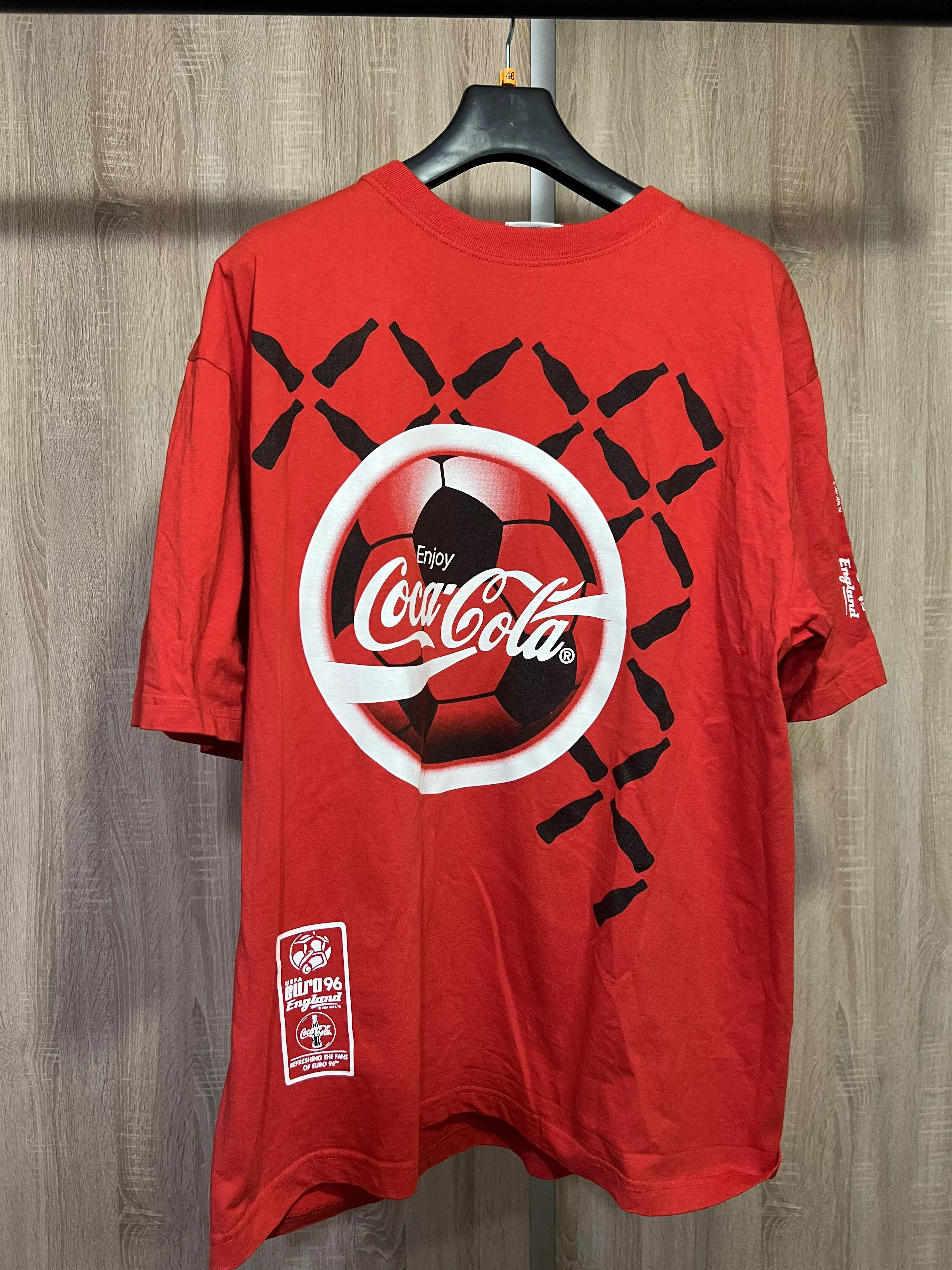 Coca Cola Short Sleeve T Shirts Coca Cola × Vintage T-Shirt Coca Cola Euro 96s Vintage Tee Red