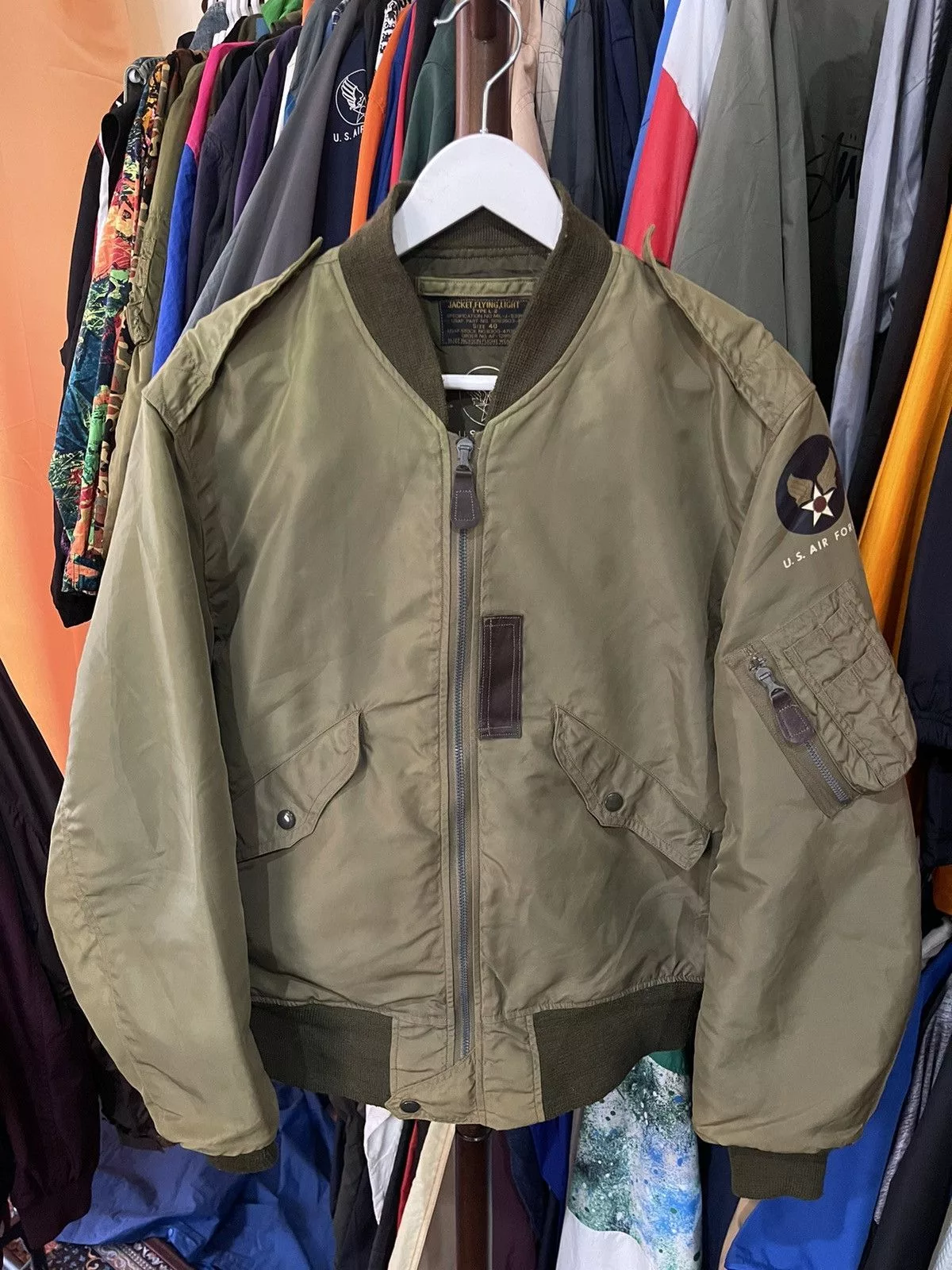 Buzz Rickson's Bombers Buzz Rickson's × Toyo Enterprises × Vintage Vtg. Buzz Rickson Type L-2 Flight USAF Crown Zipper Jacket Green