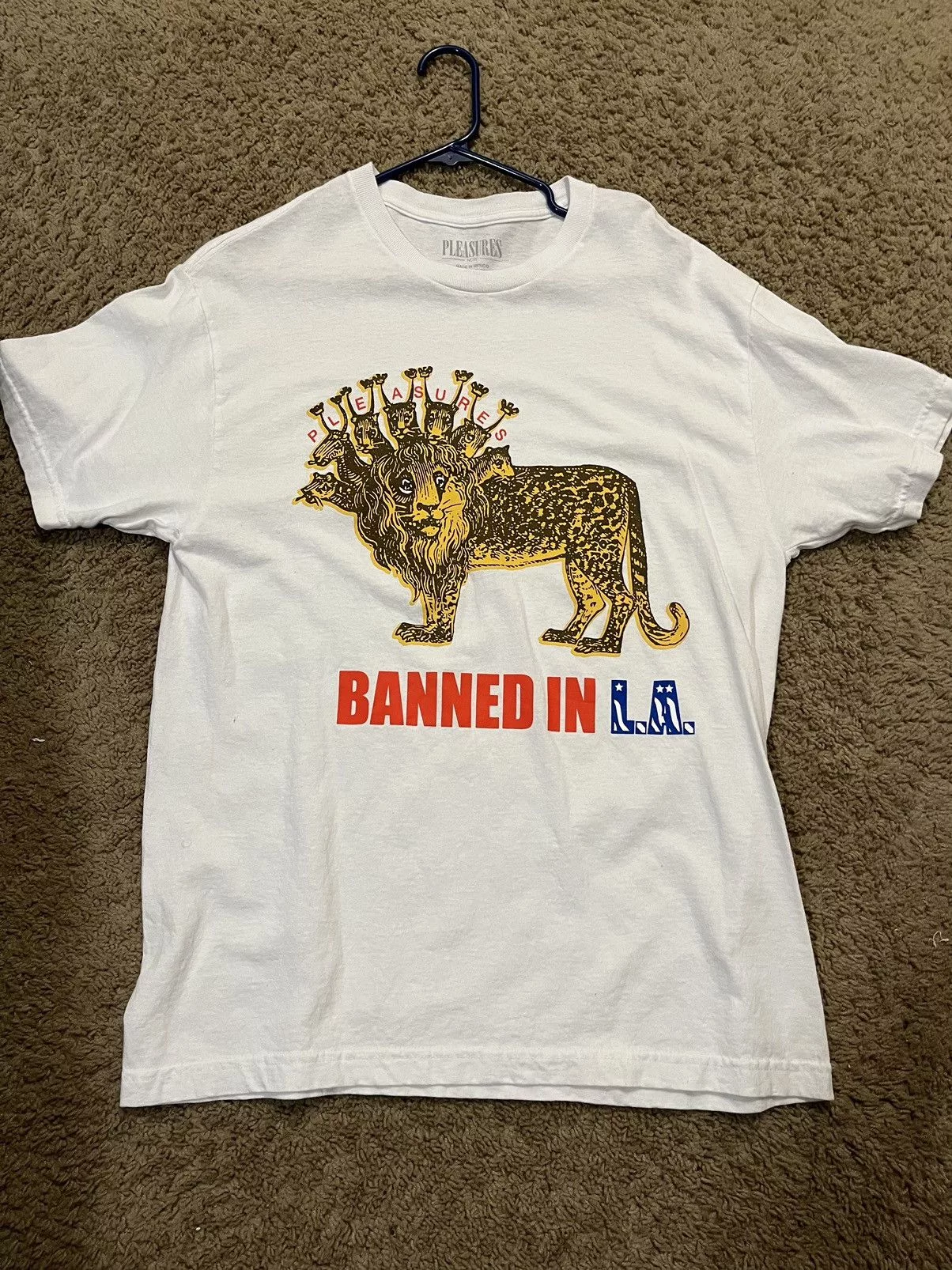 Pleasures Short Sleeve T Shirts Pleasures tee White