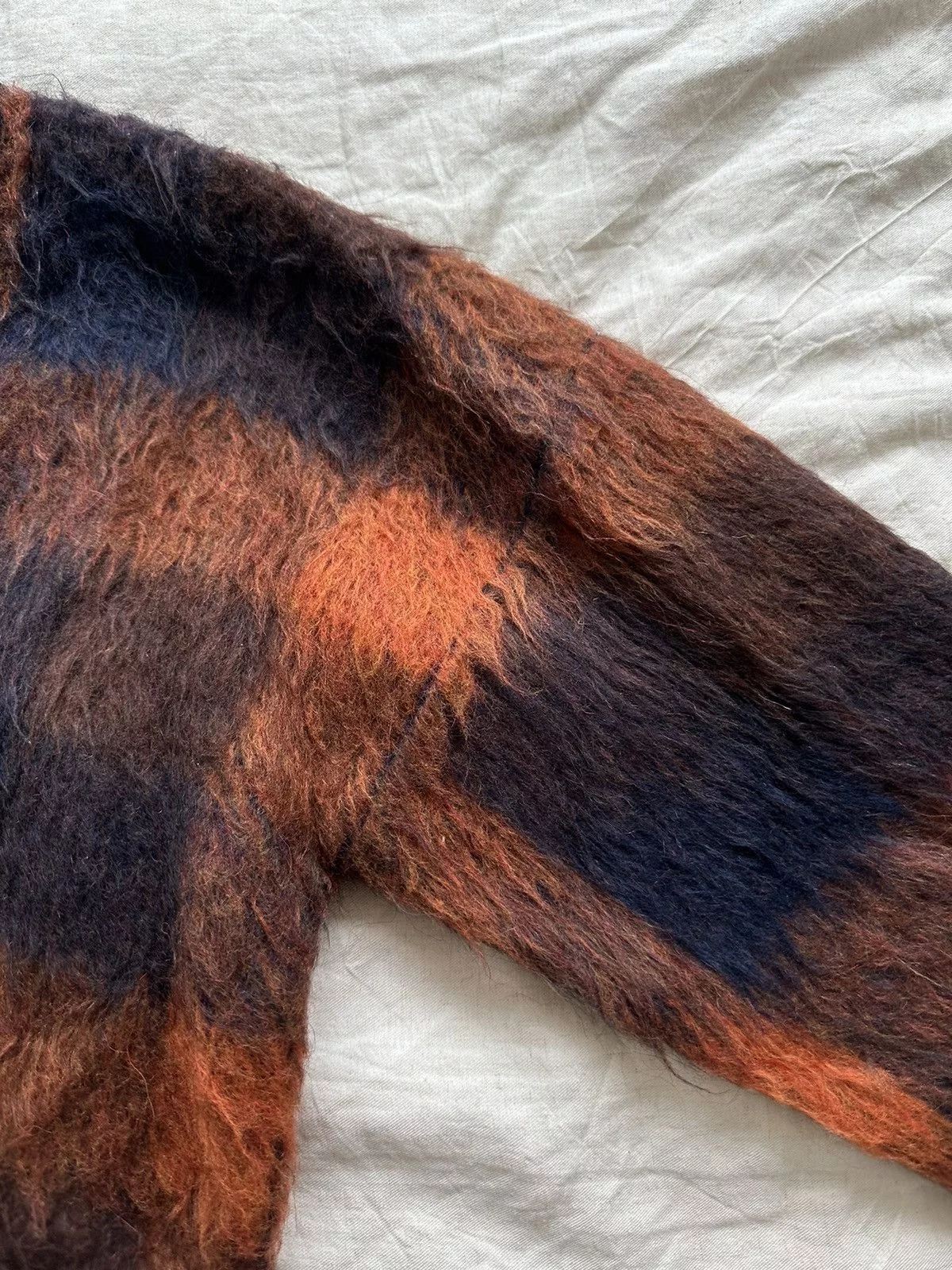 Acne Studios Sweaters Acne Studios Plaid Mohair Sweater Blue