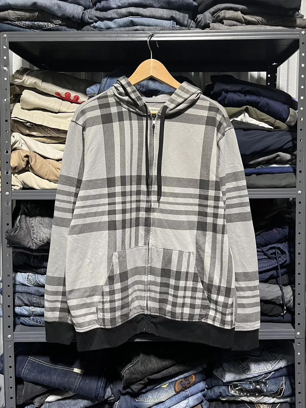 Affliction Sweatshirts Hoodies Affliction × Southpole × Vintage Crazy Y2K Plaid Zip-Up Hoodie Jesse Pinkman Grunge Skater Gray