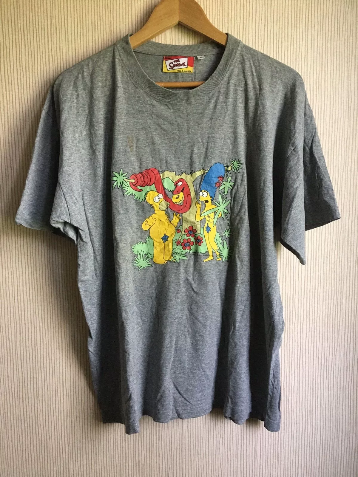 The Simpsons Short Sleeve T Shirts The Simpsons × Vintage Vintage 1999 Bart Simpson T-Shirt Gray