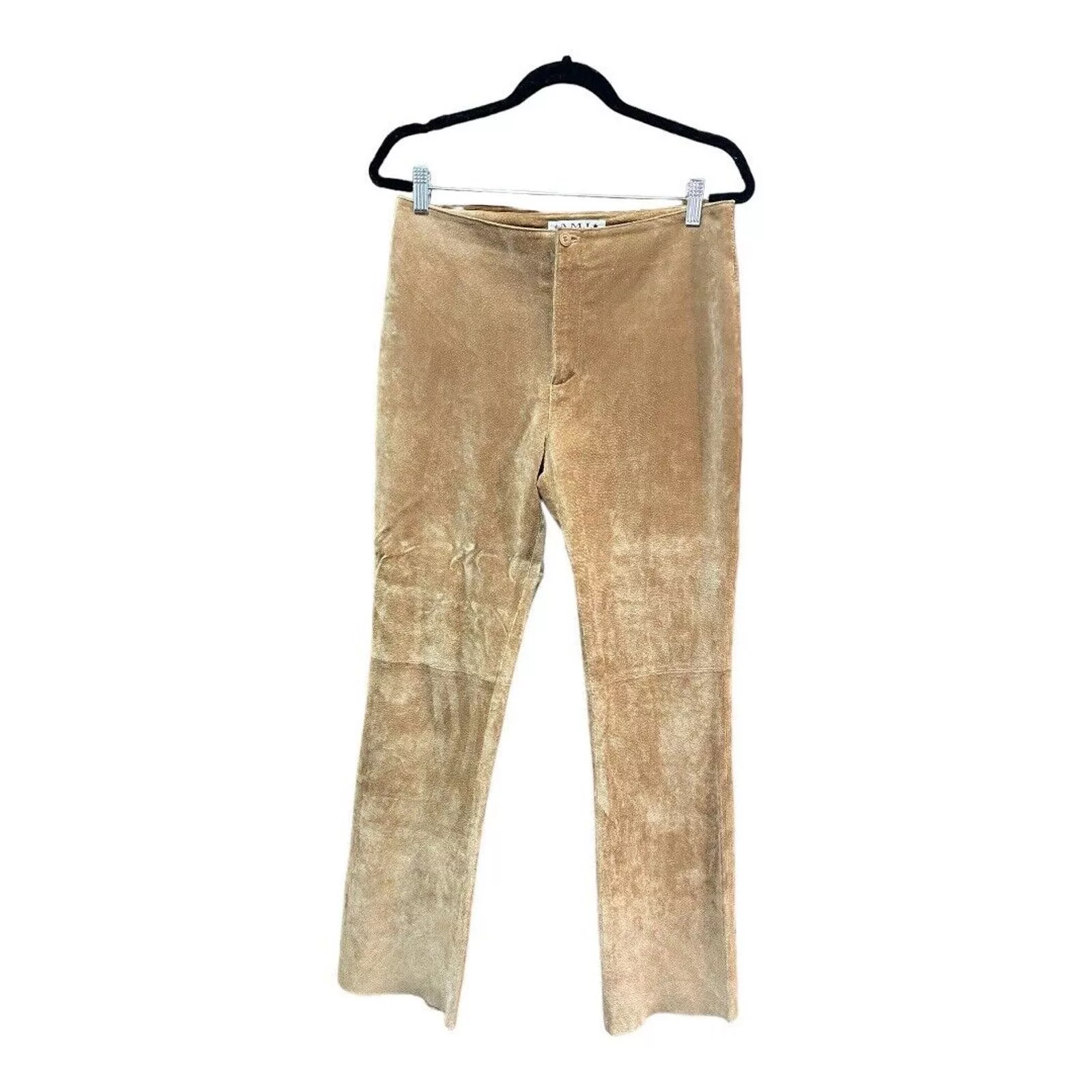 AMI Pants AMI A.M.I. Suede leather Pants Brown
