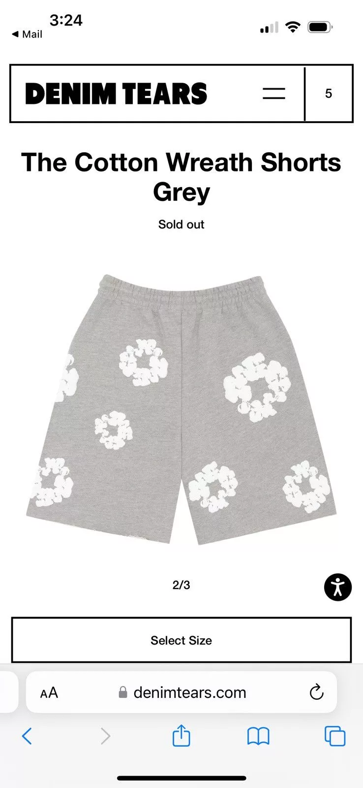 DENIM TEARS Shorts DENIM TEARS The Cotton Wreath Shorts Grey Gray