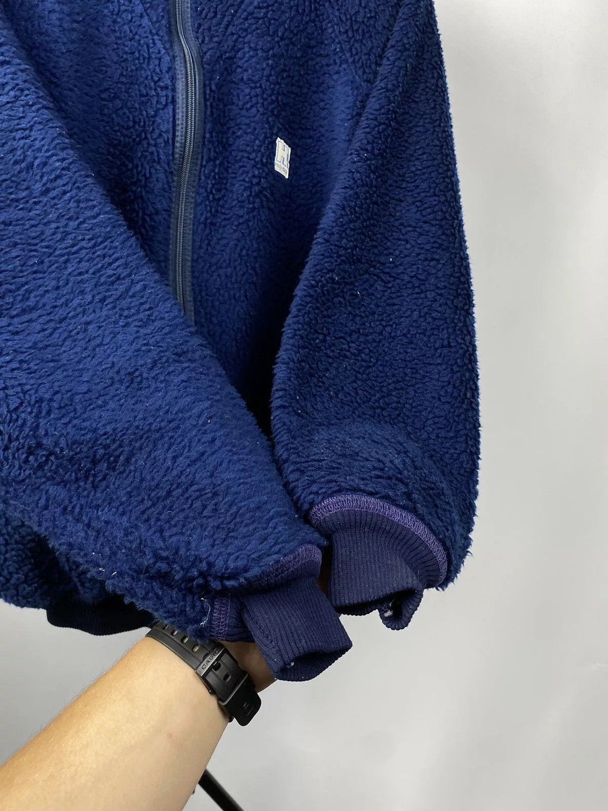 Helly Hansen Light Jackets Helly Hansen × Vintage 80s Vintage Helly Hansen Blue Full Zip Fleece Sherpa Jacket Streetwear