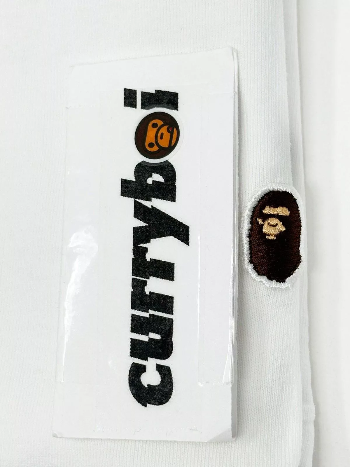 Bape Short Sleeve T Shirts BAPE Ape Head One Point Tee White