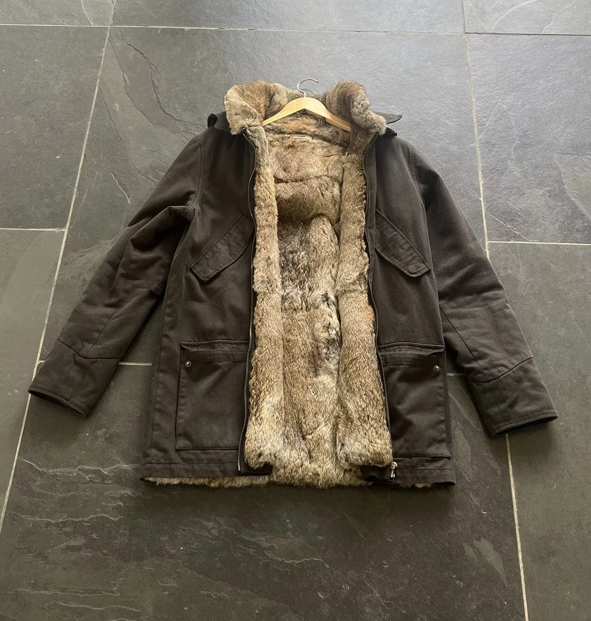 Ojardorf Parkas Ojardorf O files rabbit fur parka Black