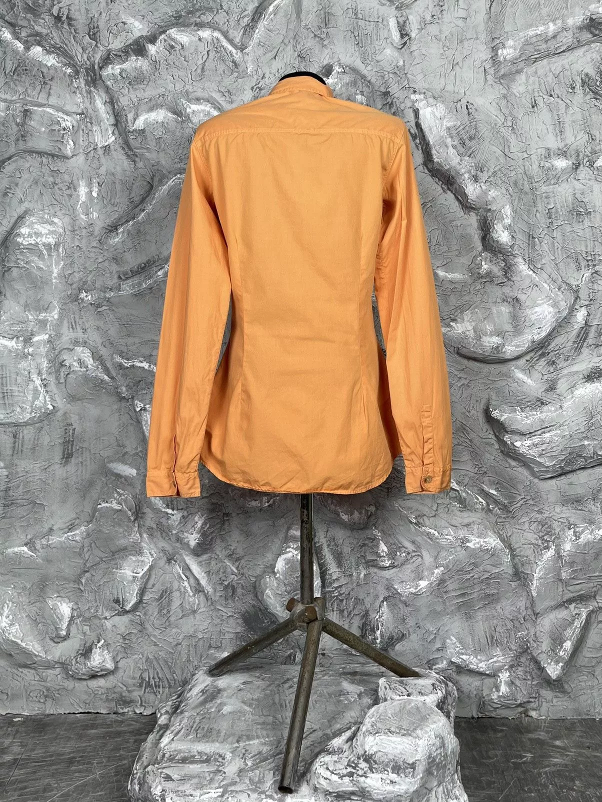 Marithe + Francois Girbaud Mini Dresses Marithe + Francois Girbaud × Vintage MARITHE FRANCOIS GIRBAUD VINTAGE POCKET DRESS SHIRT Y2K Orange Avant-Garde