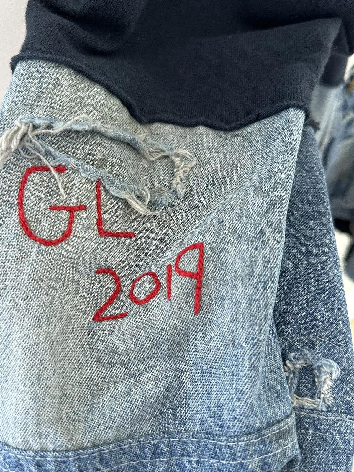 Greg Lauren Polos Greg Lauren SS19 Denim Patchwork jacket Blue
