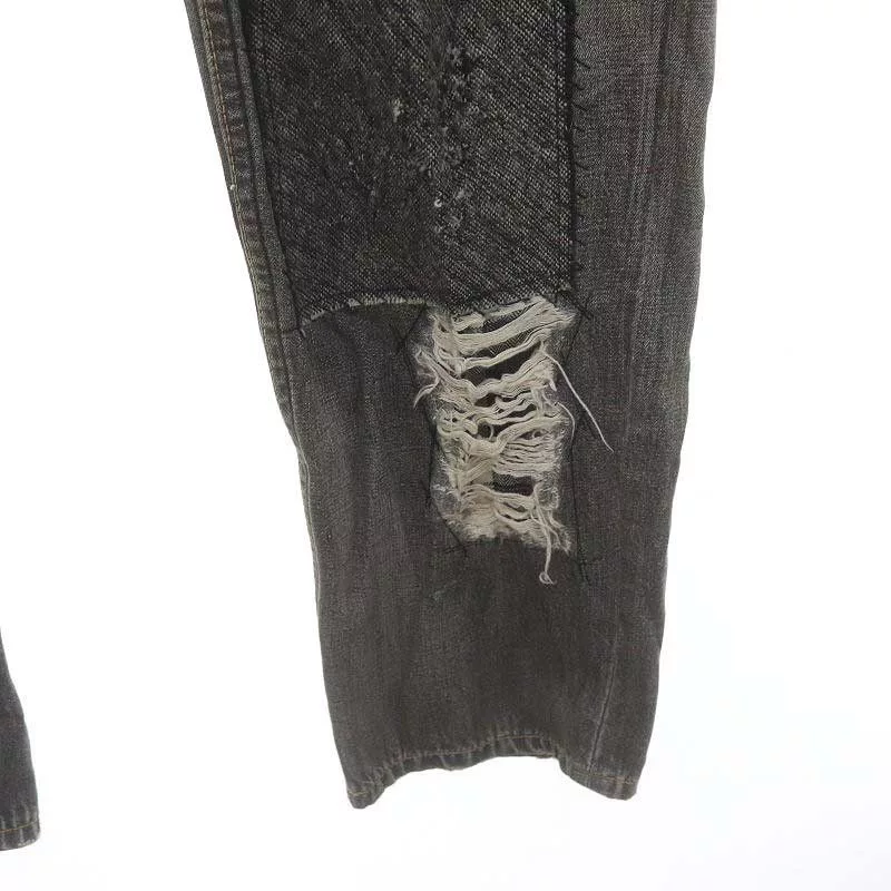 Junya Watanabe Denim Patchwork Damage Process Pants Gray