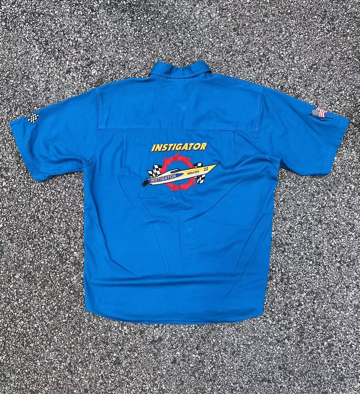 Vintage Shirts Button Ups Vintage Racer Blue Button Up
