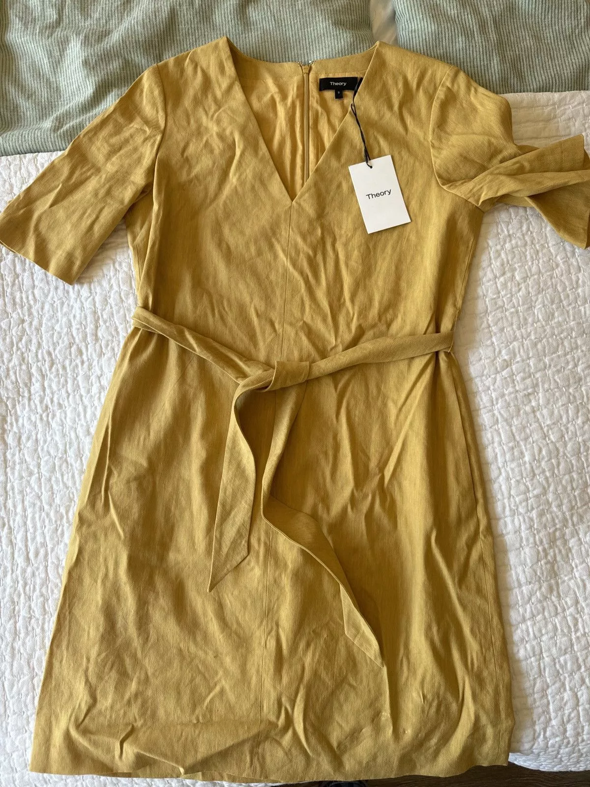 Theory Midi Dresses V Shift Dress from Theory Yellow