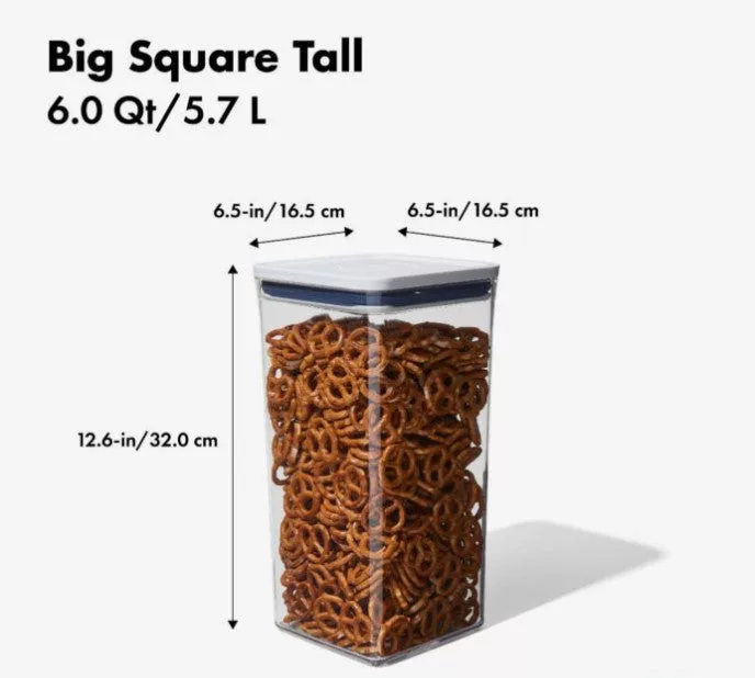 Big Square Tall 6 QT Pop Container