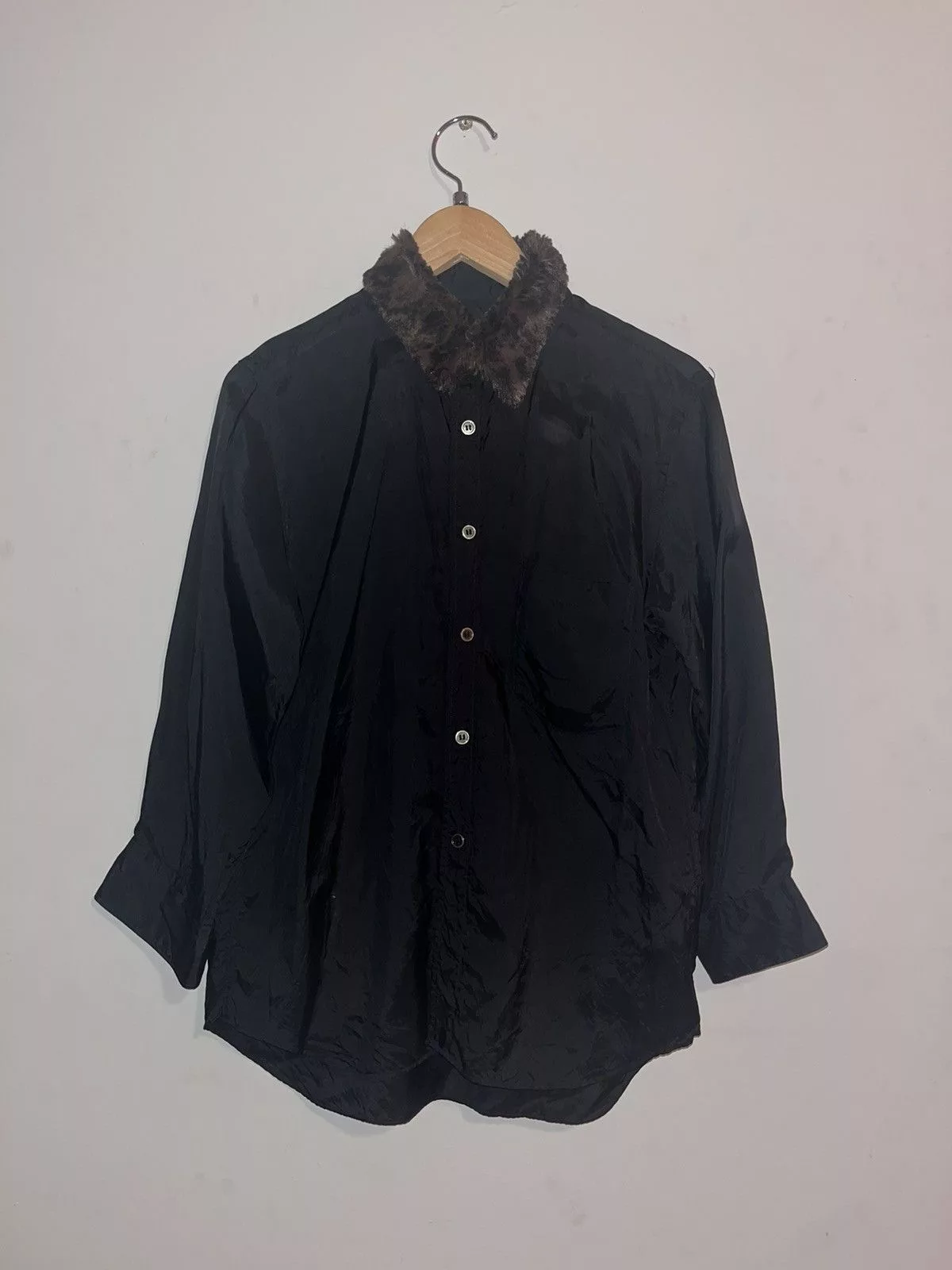 Comme des Garcons Shirts Button Ups Comme des Garcons × Comme des Garcons Black Cdg Black fur shirt