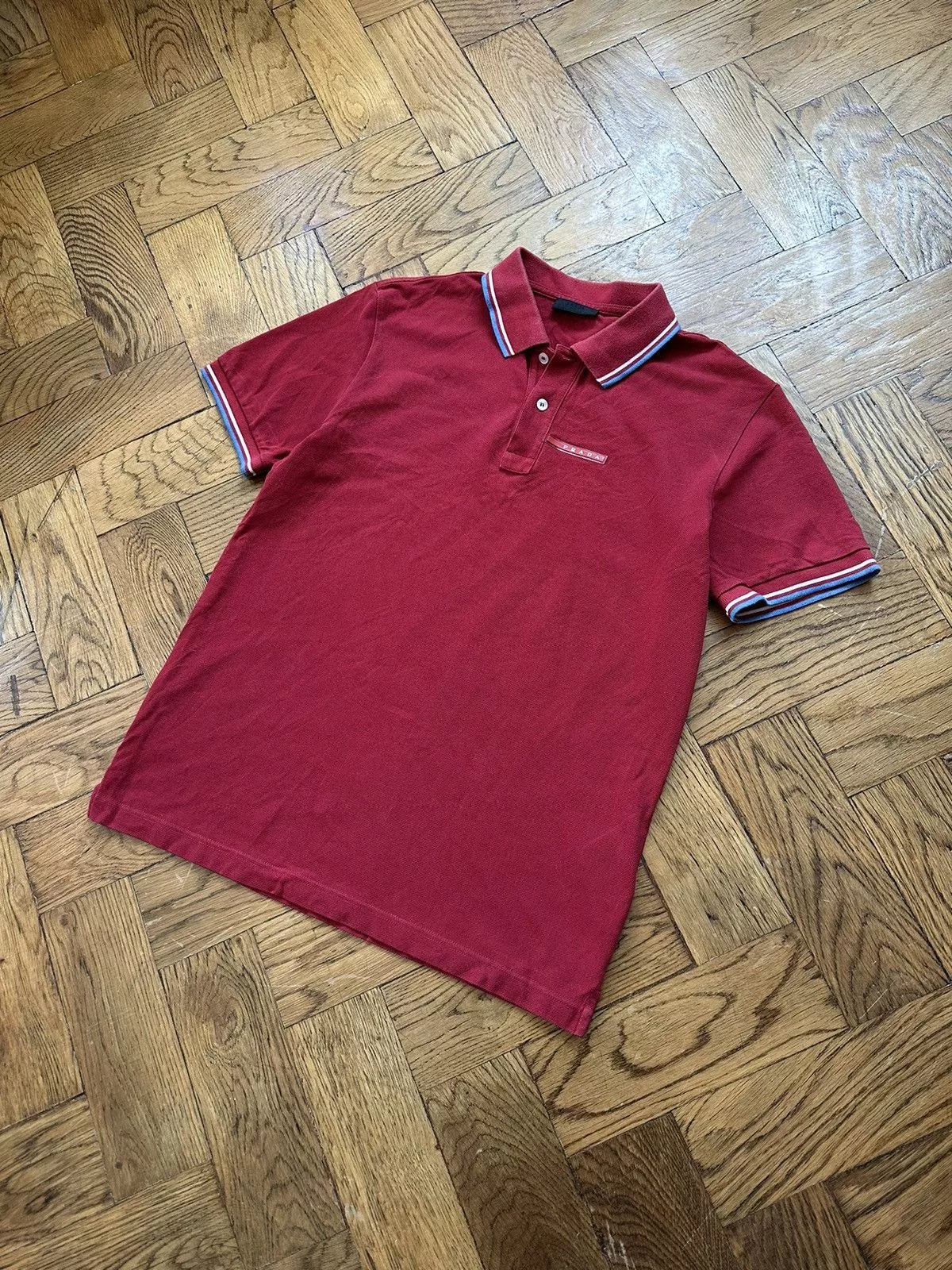 Prada Short Sleeve T Shirts PRADA MILANO RED TAB POLO T-SHIRT TEE