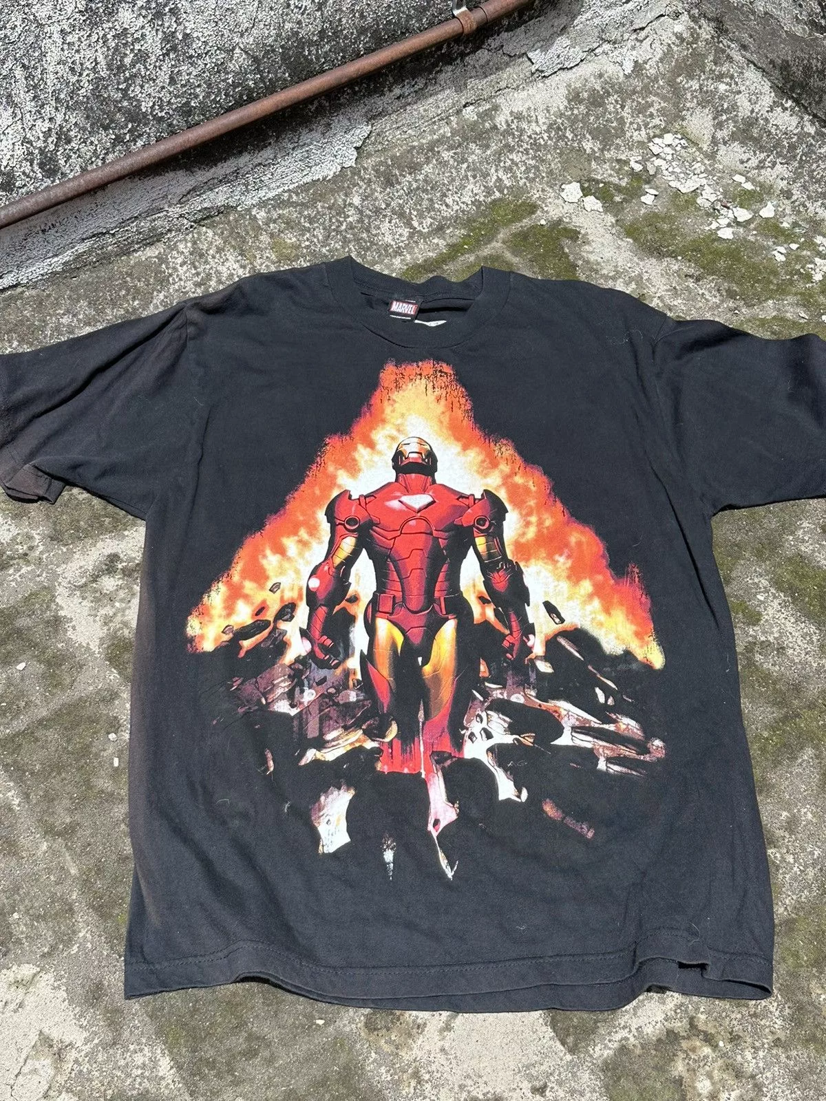 Mad Engine Short Sleeve T Shirts Mad Engine × Marvel Comics × Vintage IRON MAN MAD ENGINE Black