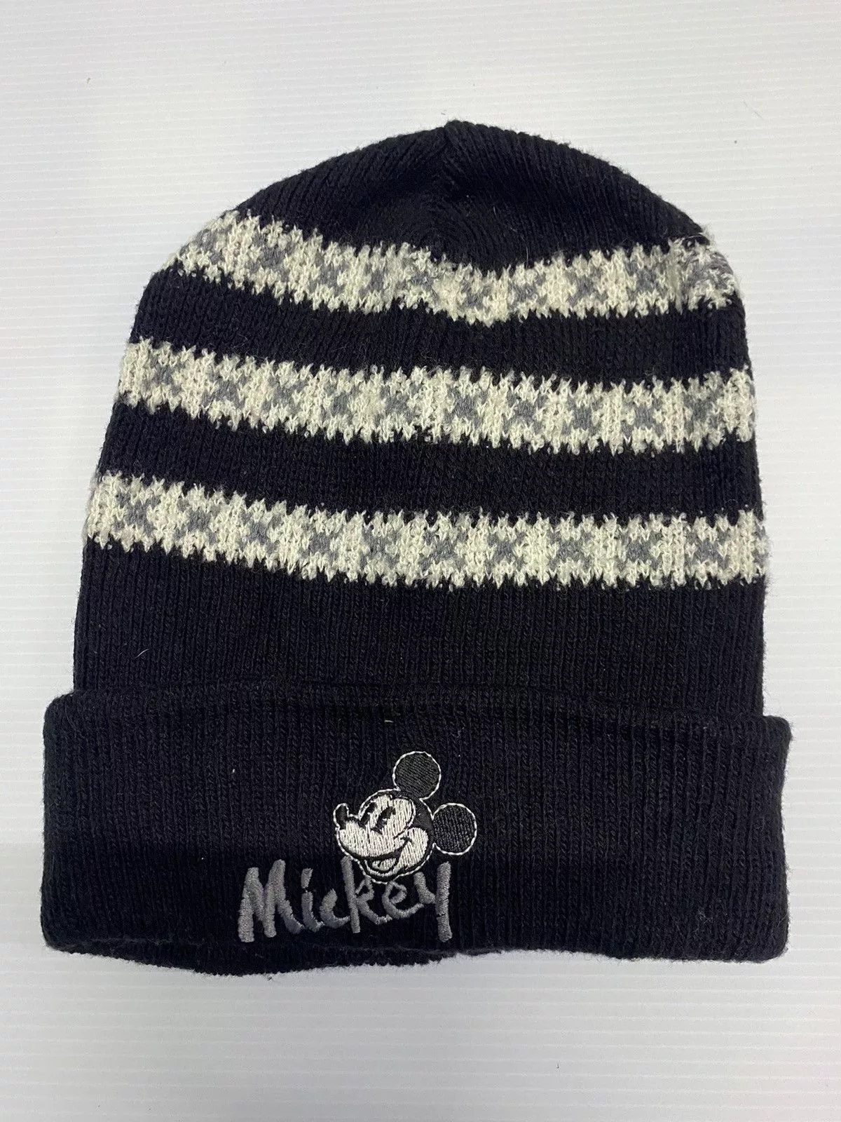Cartoon Network Hats Cartoon Network × Mickey Mouse × Vintage Mickey Mouse Embroidery Beanie Hat Black