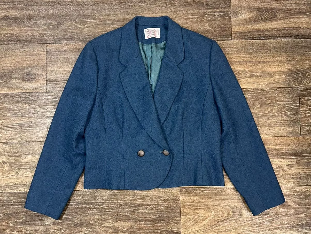 Pendleton Blazers Pendleton Women Green Pure Virgin Wool Blazer Jacket Sz 12