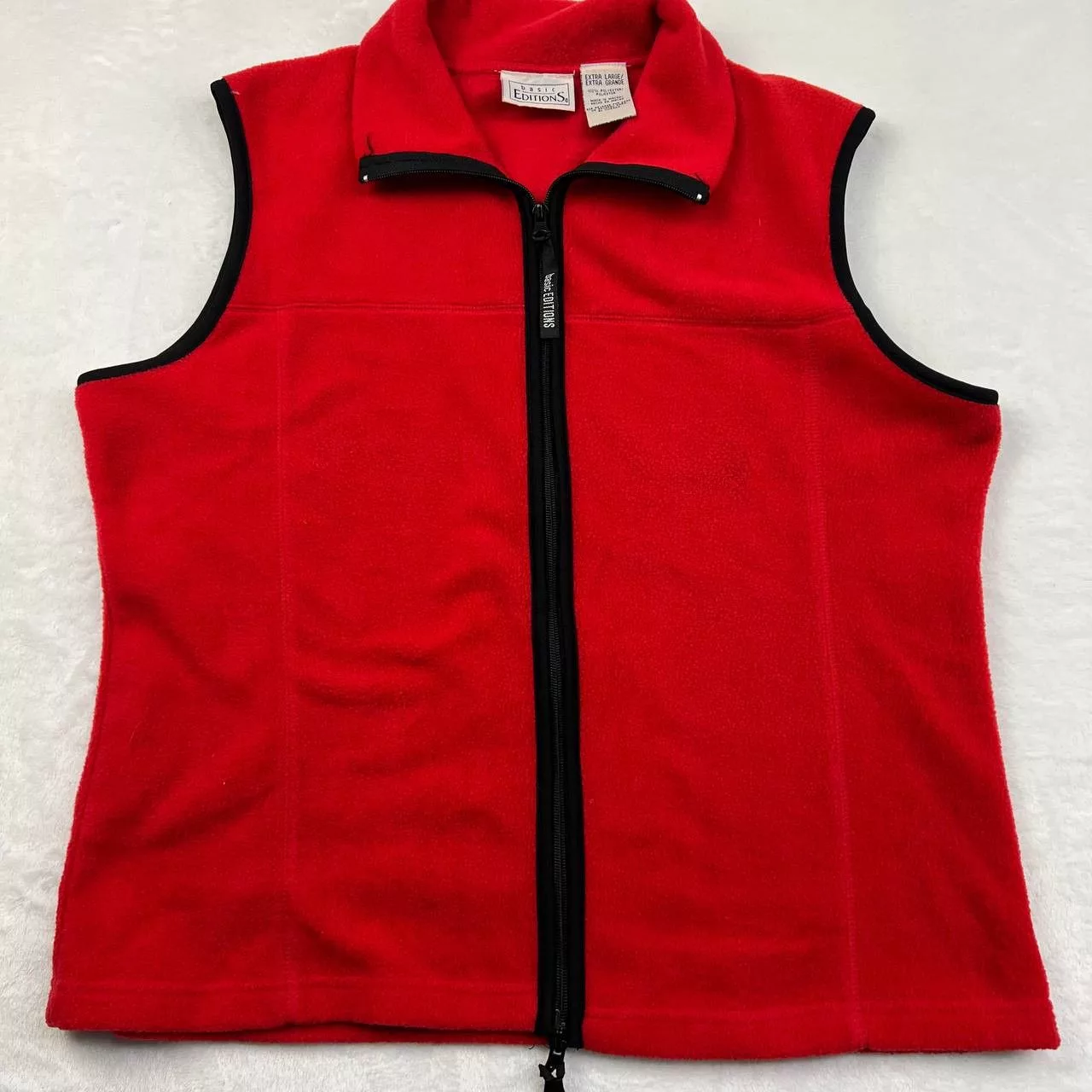 Basic Editions Vests Vintage Basic Editions Fleece Vest Men's XL Full Zip Red