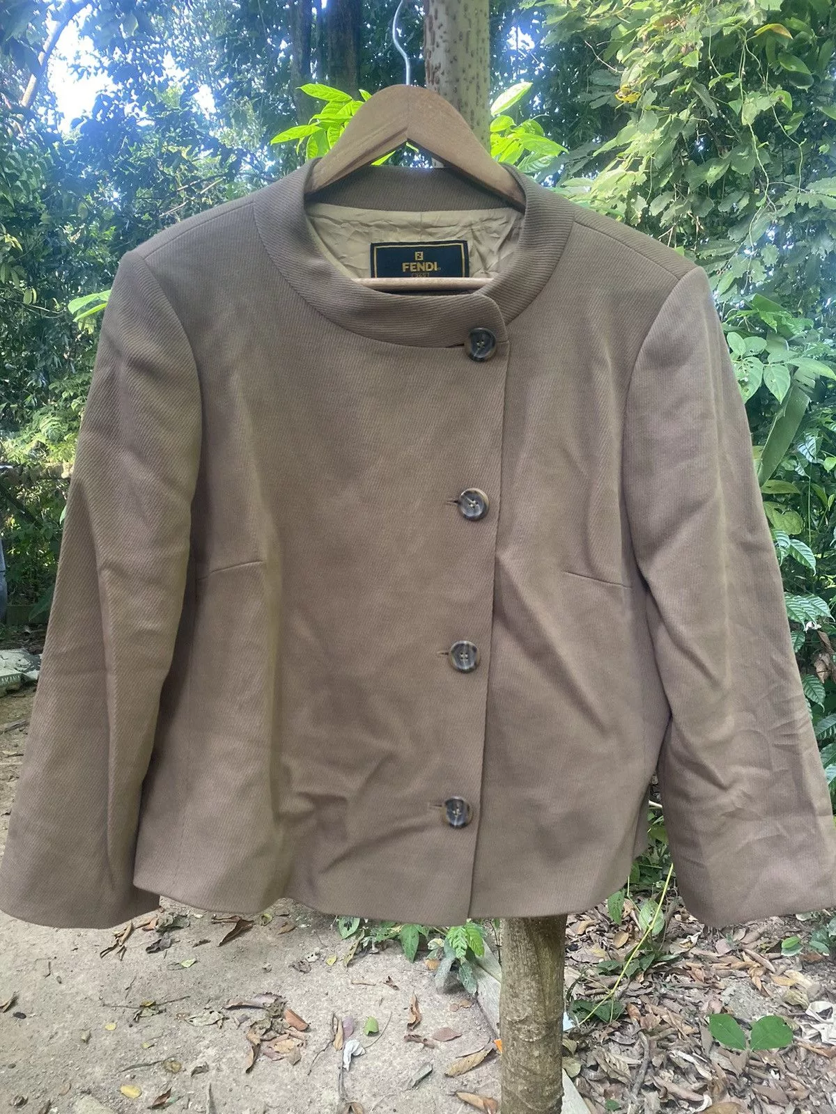 Fendi Jackets Fendi 465 Button Blazer Jacket Brown Luxury