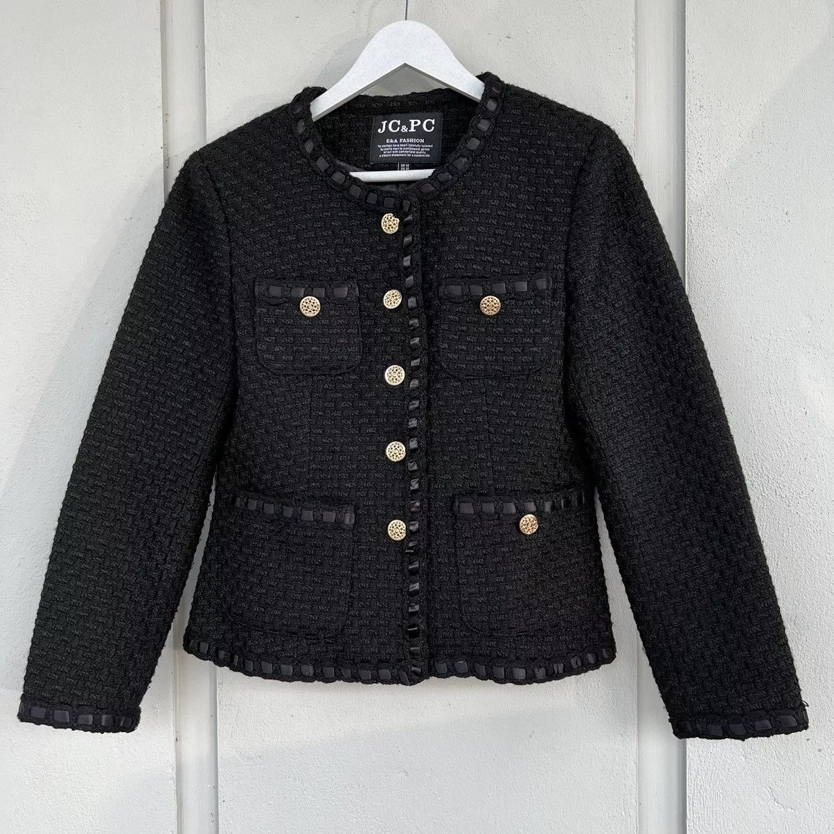 Other Blazers Other Vintage Tweed Blazer Coat Style Korean JC&PC Black