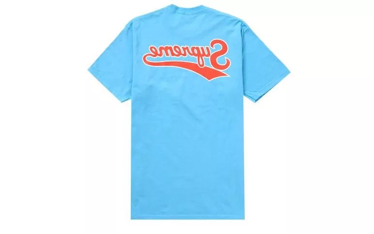 Supreme Short Sleeve T Shirts Supreme Backwards Tee Blue