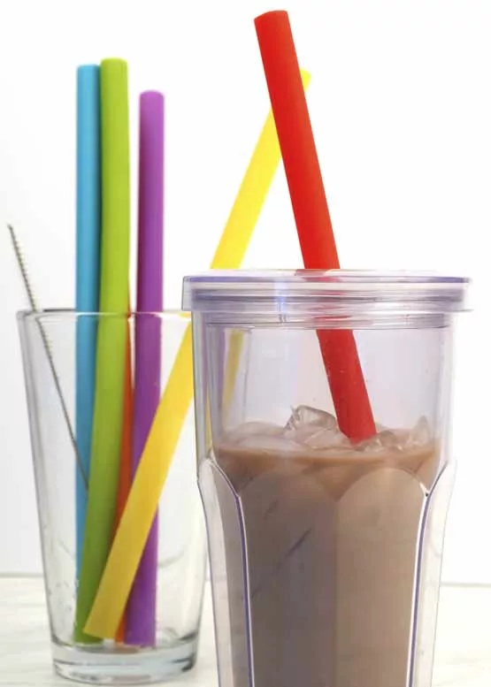 Silicone Smoothie Straws 4/set