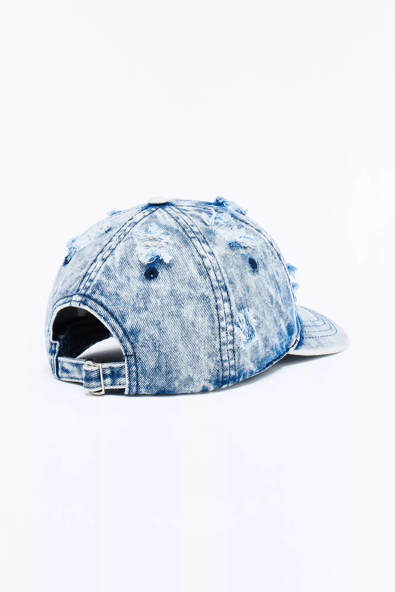 Washed Distressed Baseball Hat - Blue Wash