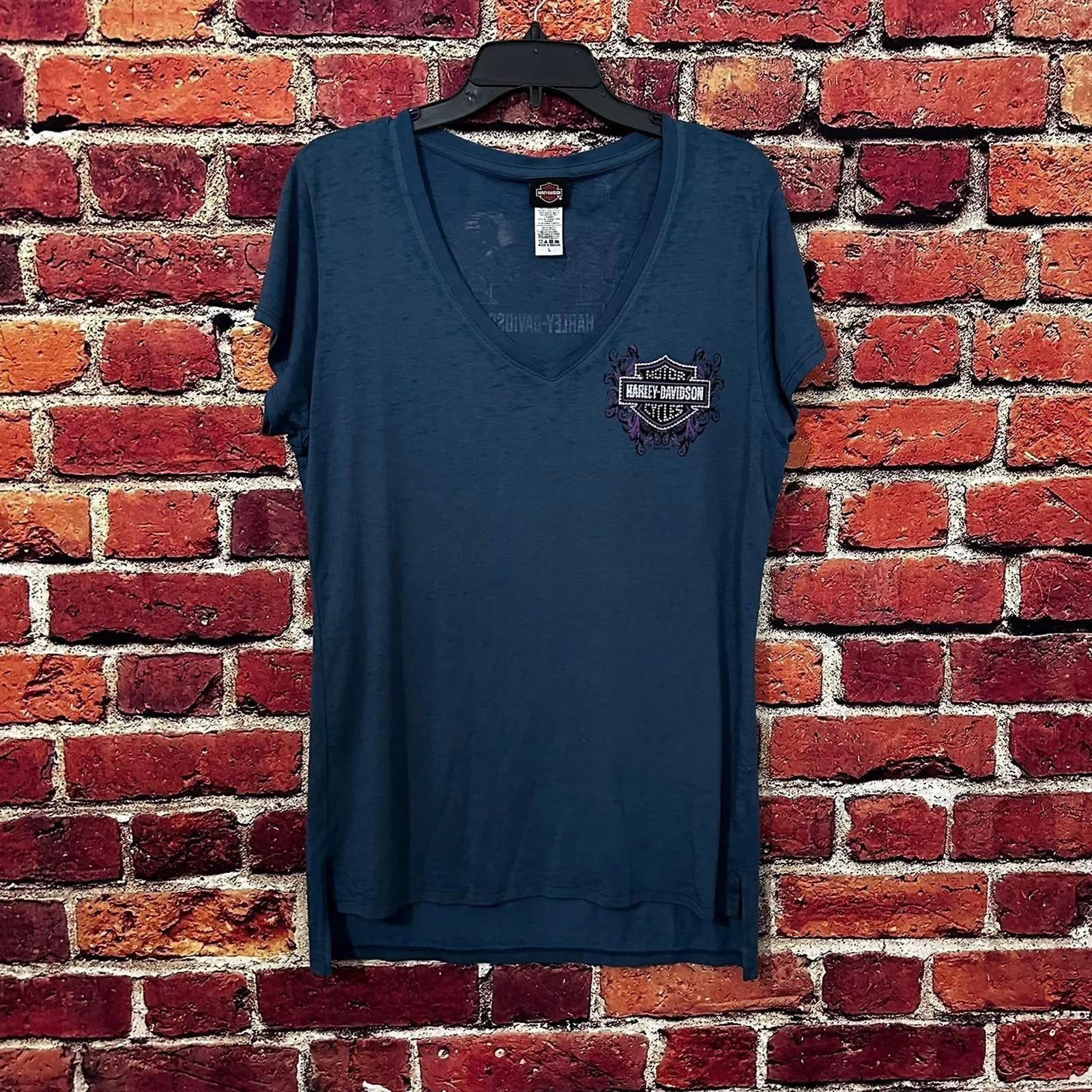 Harley Davidson Short Sleeve T Shirts Women’s Harley Davidson T-Shirt Blue