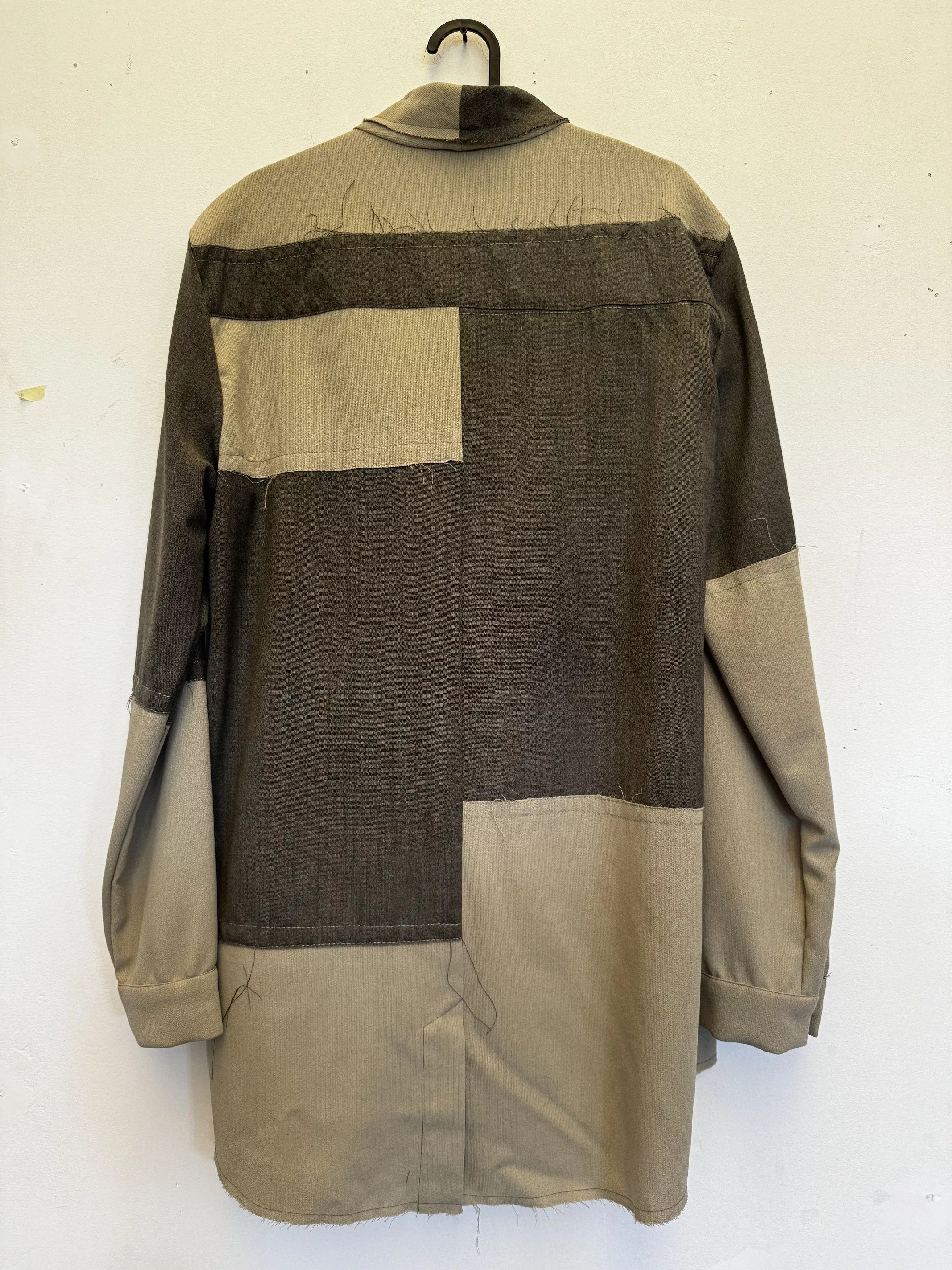 Mavranyma Formal Shirting Mavranyma Patchwork wool shirt Green