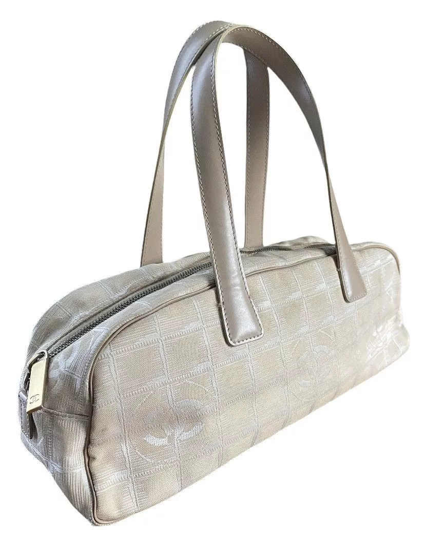 Chanel Shoulder Bags Chanel CC Canvas Baguette Bag Beige