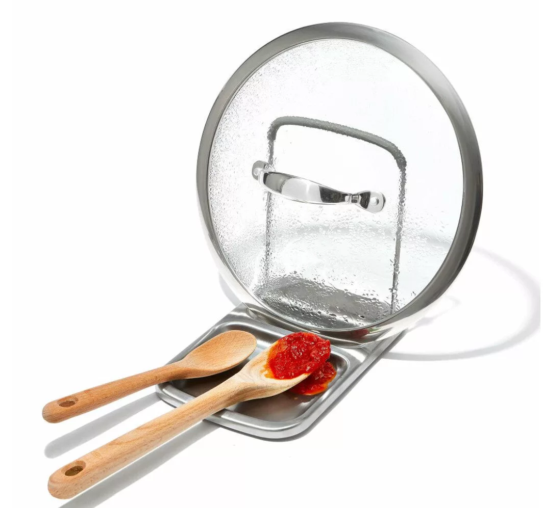 Stainless Spoon Rest with Lid Holder