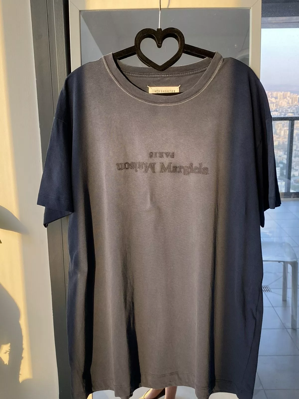 Maison Margiela Short Sleeve T Shirts MAISON MARGIELA REVERSEDLOGO T SHIRT WASHED UP Blue