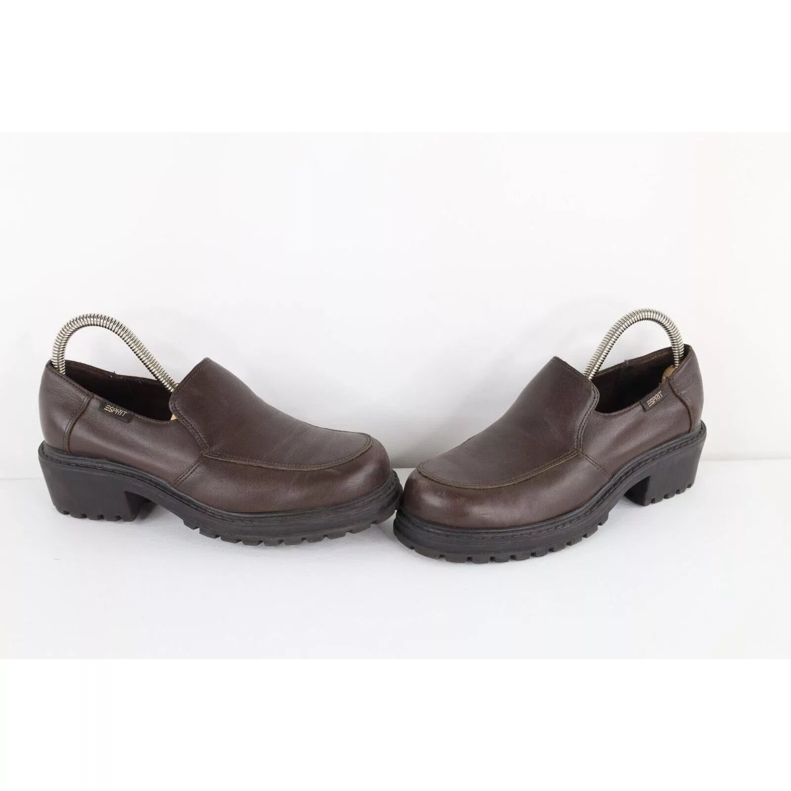 Esprit Platforms Esprit × Vintage Vintage 90s Esprit Chunky Platform Heeled Leather Shoes Brown