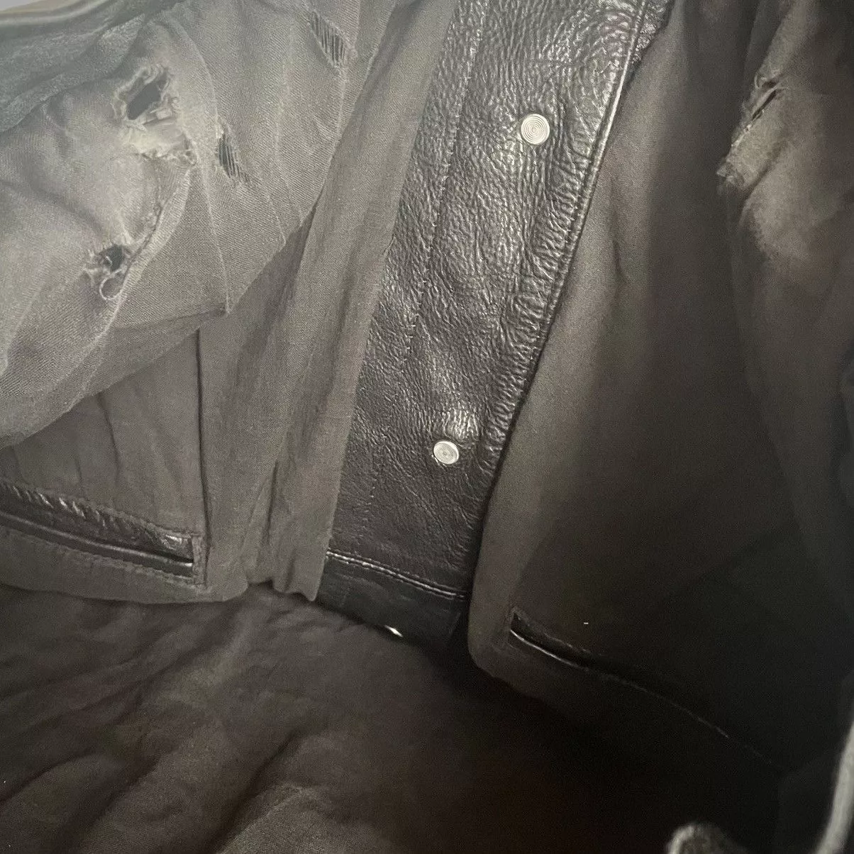 Vintage Leather Jackets Vintage Studded Leather TruckerJacket Black