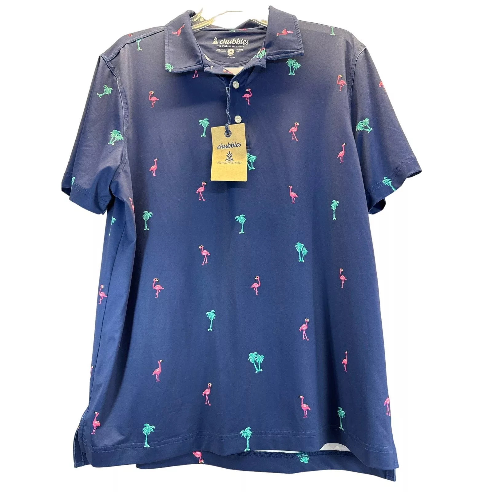 Chubbies Polos Chubbies “Island Pal” Polo Blue UPF 50+ men sz M