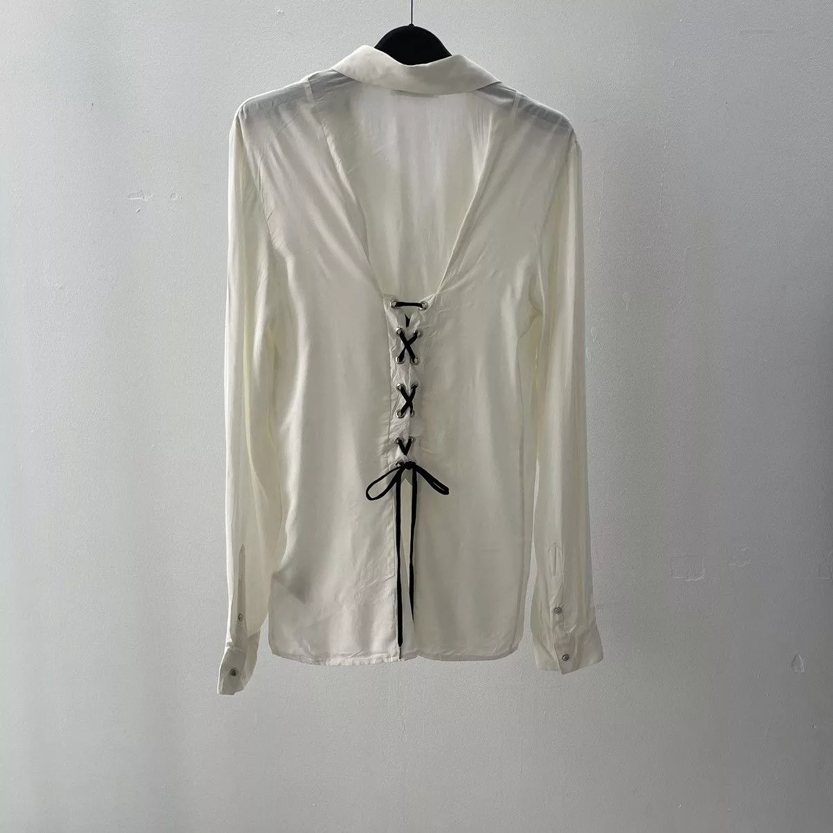 Diesel Blouses Diesel × Japanese Brand Diesel lace up blouse White Avant-Garde