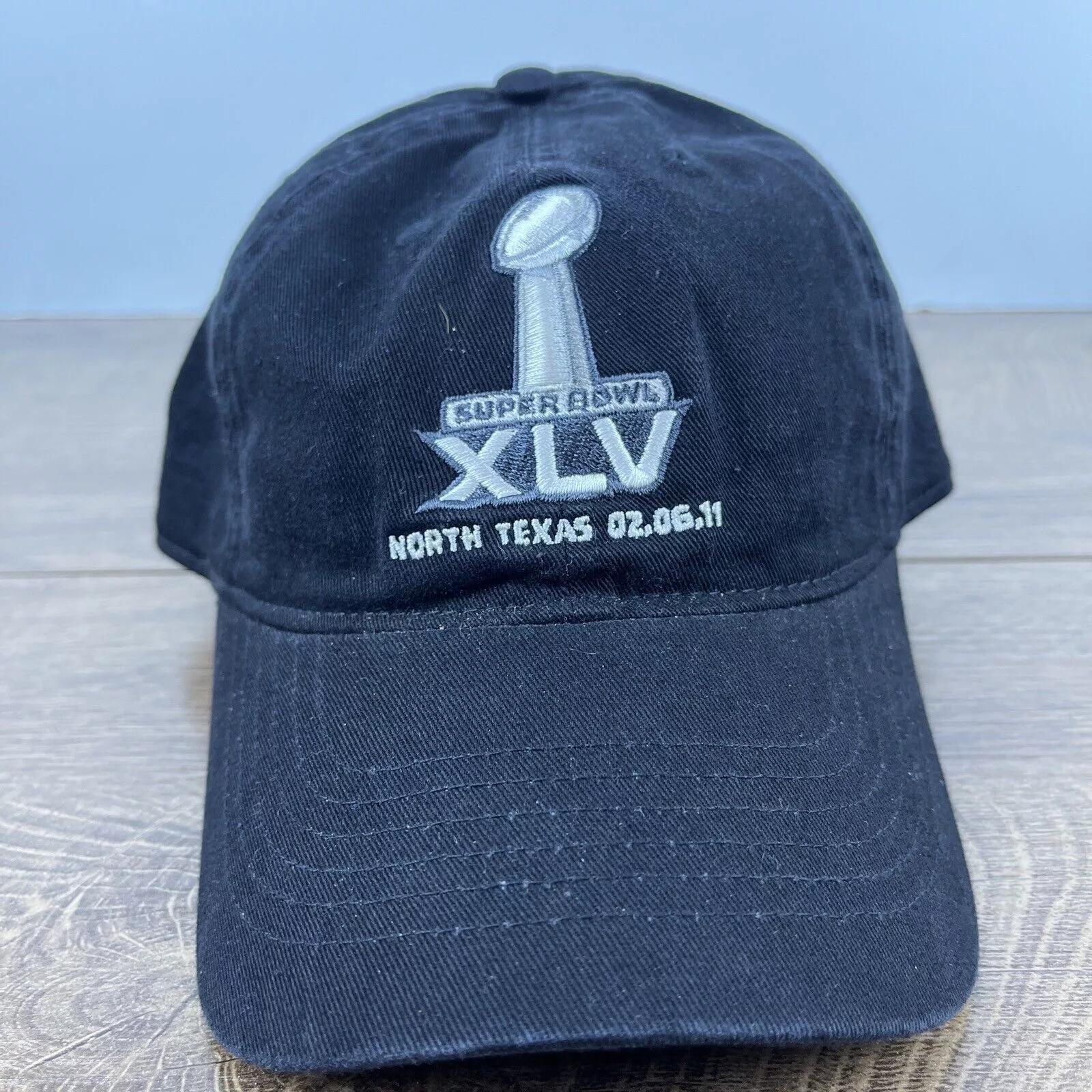 Reebok Hats Super Bowl XLV 45 Hat 2011 Black Hat Adjustable Adult Reebok