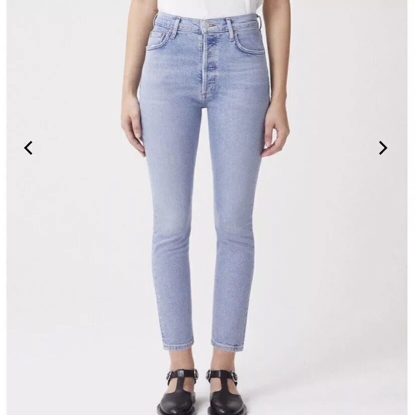 Agolde Jeans 168$ AGOLDE 25 Nico High Rise Slim Fit Pants Women Cliffside Blue
