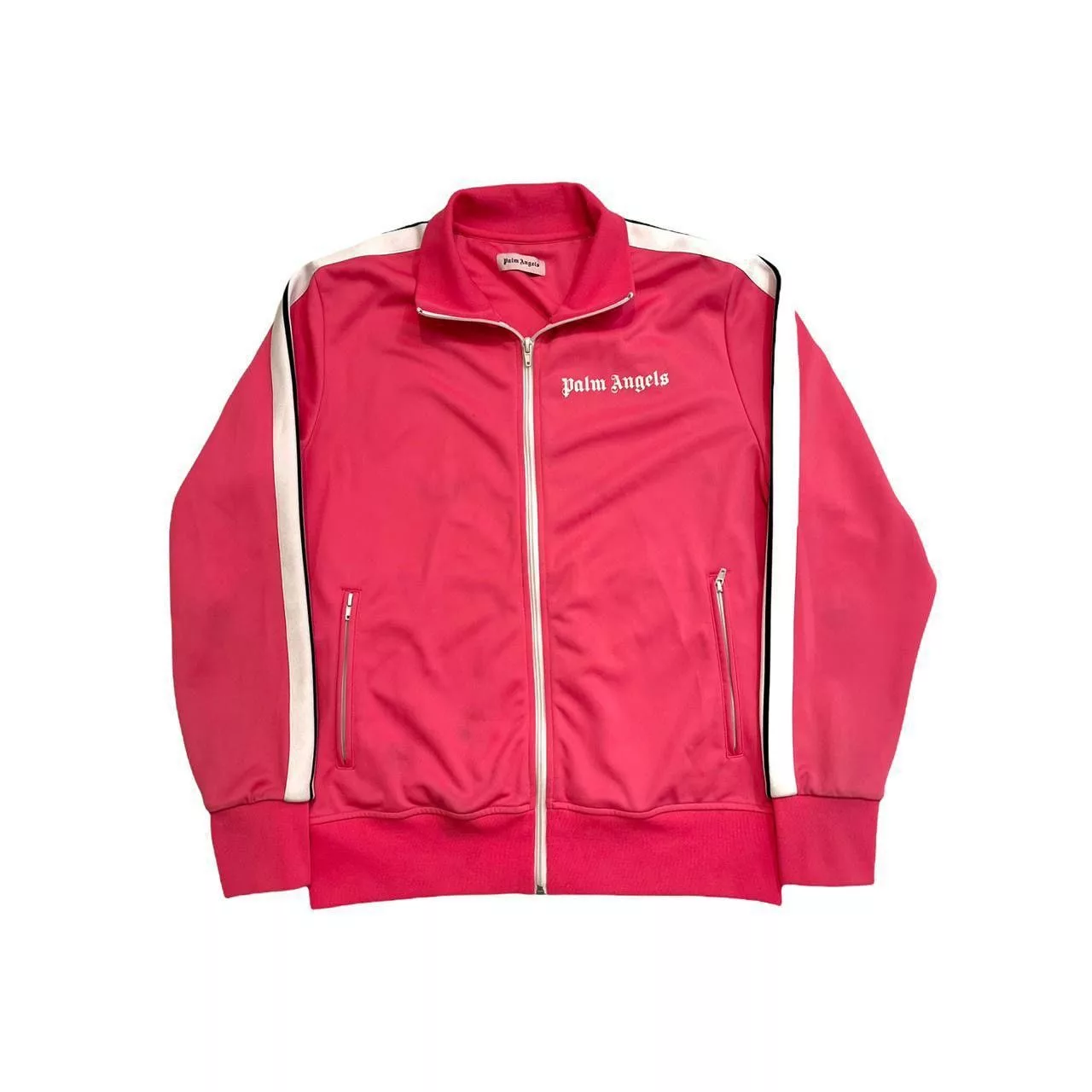 Palm Angels Light Jackets Palm Angels Zip Up Track Jacket with Side Stripe Pink